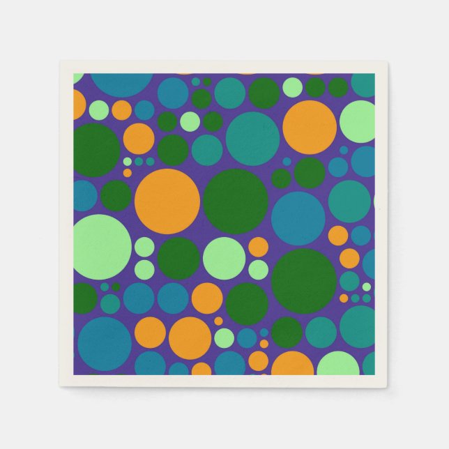Retro Polka Dot Mosaic Pattern #6 Paper Napkins (Front)
