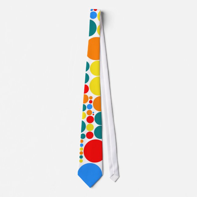Retro Polka Dot Mosaic Pattern #7 Neck Tie (Front)