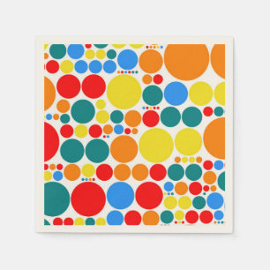 Retro Polka Dot Mosaic Pattern Paper Napkins