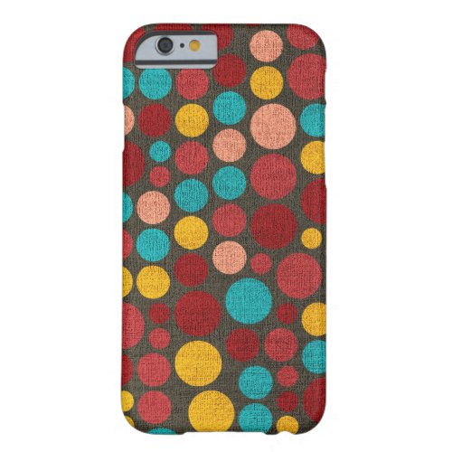 Retro Polka Dot Painted Canvas 3 Barely There iPhone 6 Case