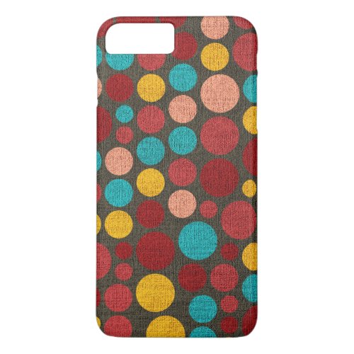 Retro Polka Dot Painted Canvas 3 iPhone 8 Plus7 Plus Case