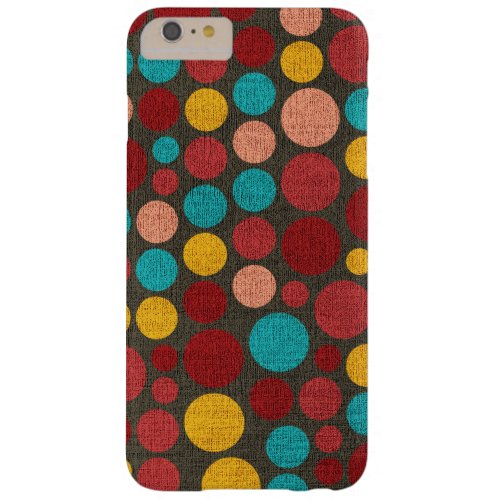 Retro Polka Dot Painted Canvas 3 Barely There iPhone 6 Plus Case