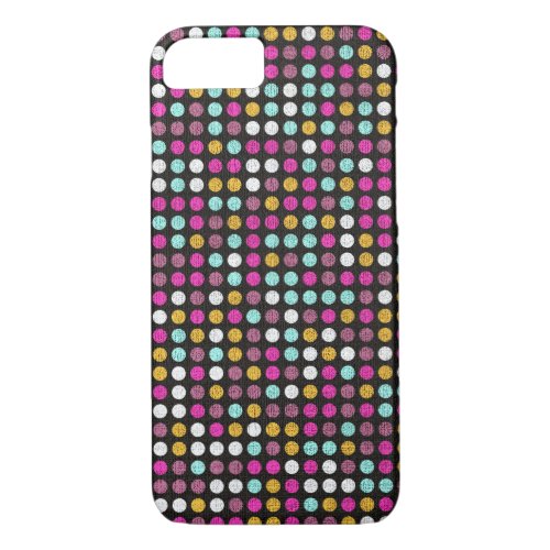 Retro Polka Dot Painted Canvas 4 iPhone 87 Case