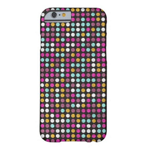 Retro Polka Dot Painted Canvas 4 Barely There iPhone 6 Case