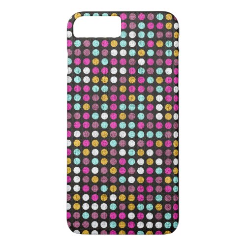 Retro Polka Dot Painted Canvas 4 iPhone 8 Plus7 Plus Case