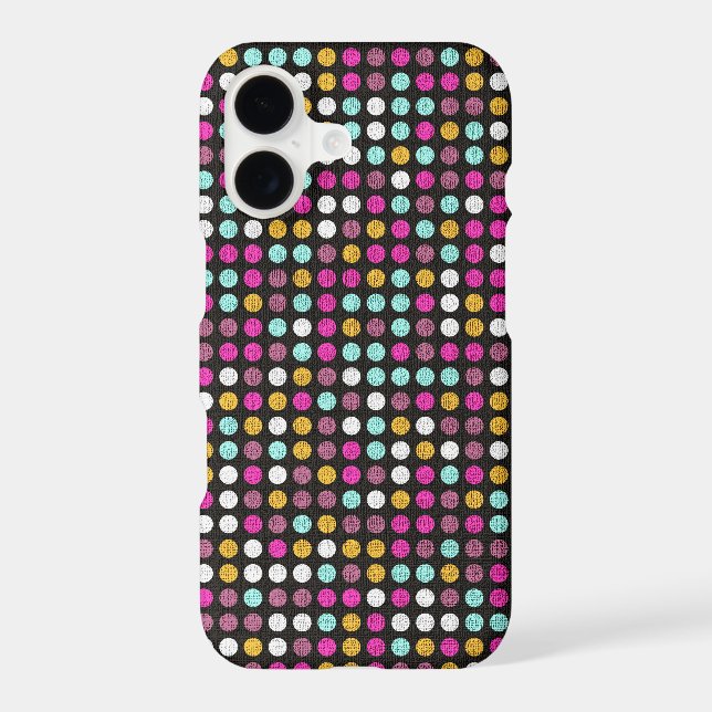 Retro Polka Dot Painted Canvas #4 Iphone Case (Back)