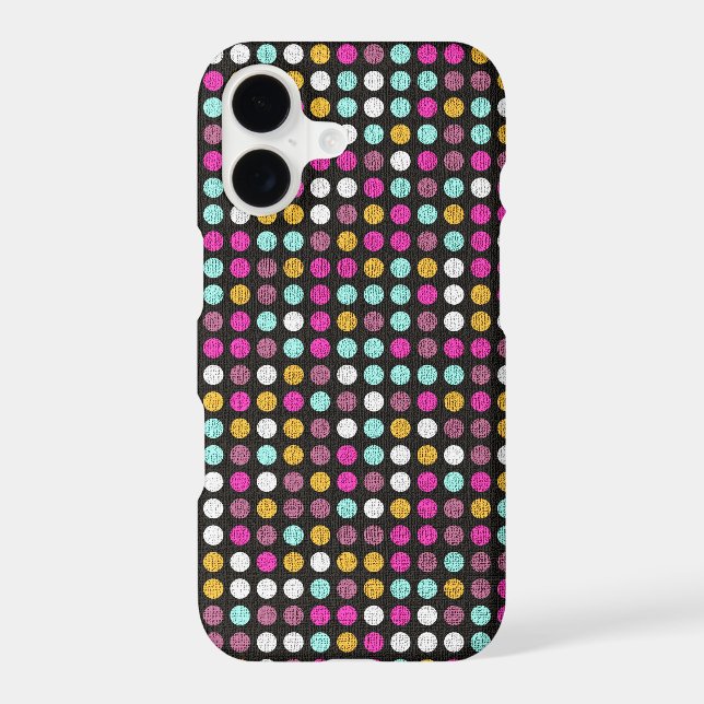 Retro Polka Dot Painted Canvas #4 Iphone Case (Back)
