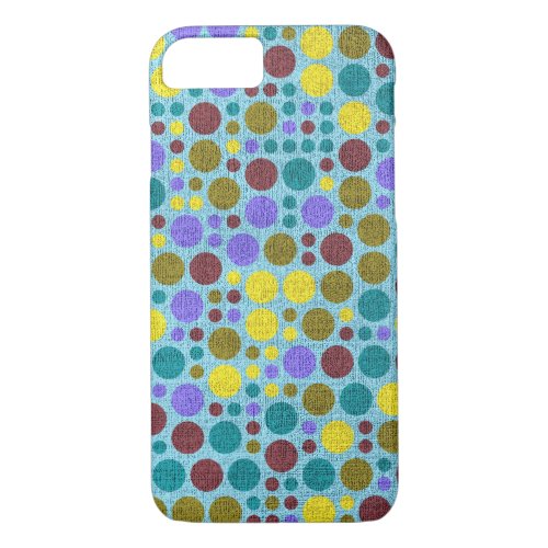 Retro Polka Dot Painted Canvas 5 iPhone 87 Case