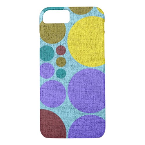 Retro Polka Dot Painted Canvas 6 iPhone 87 Case