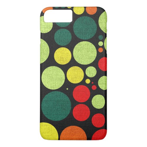 Retro Polka Dot Painted Canvas iPhone 8 Plus7 Plus Case