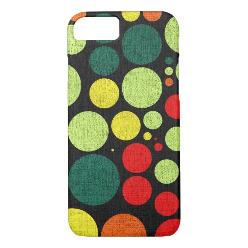 Retro Polka Dot Painted Canvas iPhone 87 Case