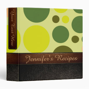 Retro Polka Dot Pattern Leather Look #13 3 Ring Binder