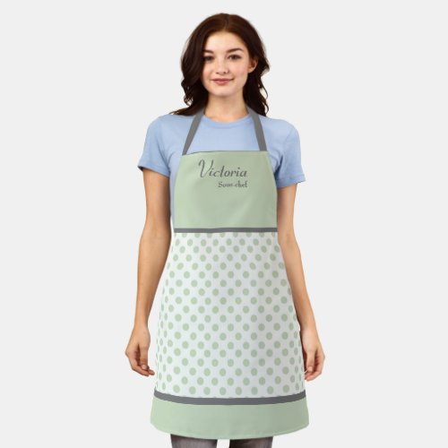 Retro Polka Dot Personalized Apron