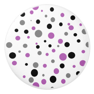 Retro Polka-dot purple black gray ceramic knob