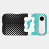 Retro Polka Dot w/Dachshund Case-Mate iPhone Case (Back (Horizontal))