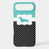 Retro Polka Dot w/Dachshund Case-Mate iPhone Case (Back)