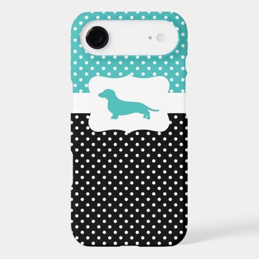 Retro Polka Dot w/Dachshund Case-Mate iPhone Case (Back)