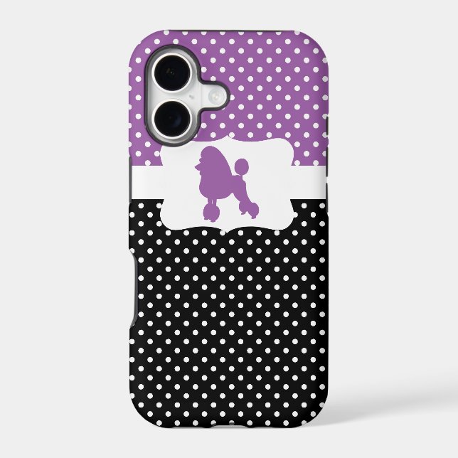 Retro Polka Dot w/Poodle Iphone Case (Back)