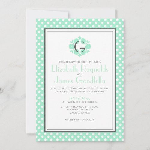 Retro Polka Dot Wedding Invitations