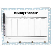 Retro Polka Dot Weekly Planner Dry Erase Board With Keychain Holder at Zazzle