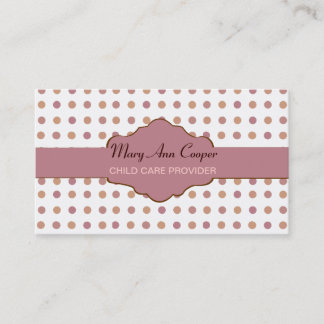 Retro Polka Dots Classic Custom Pattern ROSE MAUVE Business Card