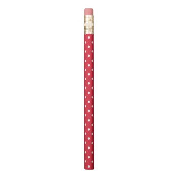 Retro Polka Dots In Red And White Pencil by JanesPatterns at Zazzle