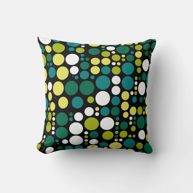 Retro Polka Dots Pattern Throw Pillow (Front)