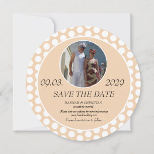 Retro Polka Dots Photo Save the Date Invitation