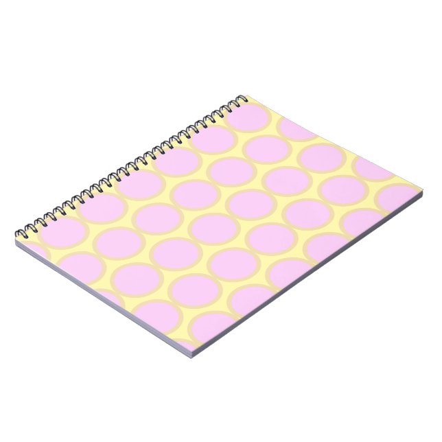 Retro Polka Dots Pink & Yellow Design  Notebook (Left Side)