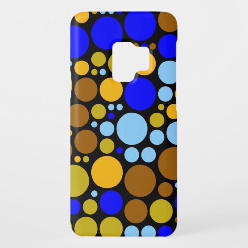 Retro Polka Dots  Yellow Blue Brown Aqua Case_Mate Samsung Galaxy S9 Case