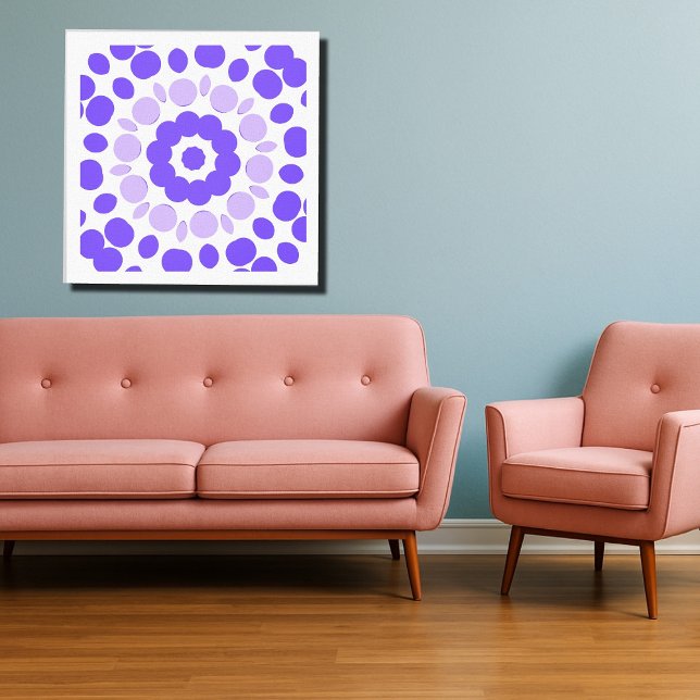 retro polka mandala canvas print (Creator Uploaded)