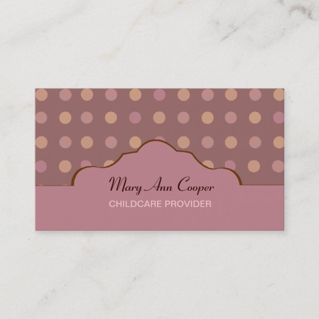 Retro Polkadots Classic Business Card (Front)