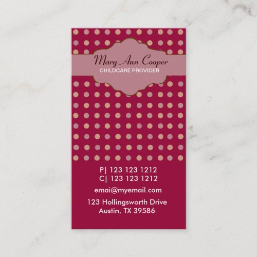 Retro Polkadots Classic Business Card Template