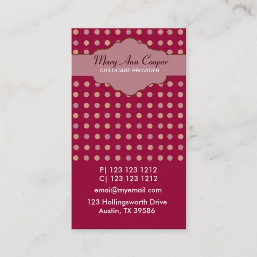Customizable Retro Polkadots Classic Business Card Template