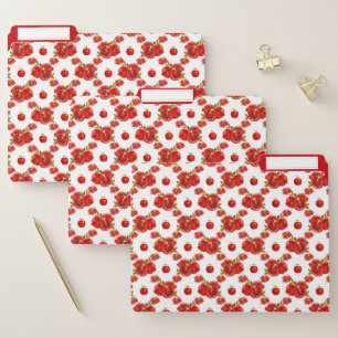 Retro Pomegranate Pattern Red Decorative File Folder