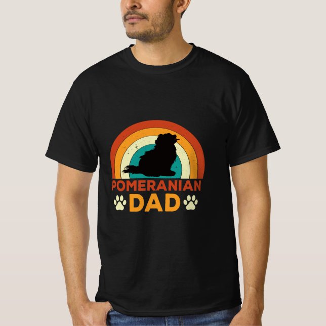 Retro Pomeranian Dad T-Shirt (Front)