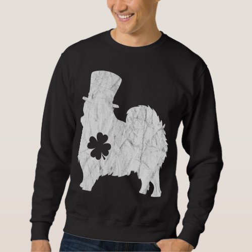 Retro Pomeranian Hat Irish Shamrock Pom St Patrick Sweatshirt