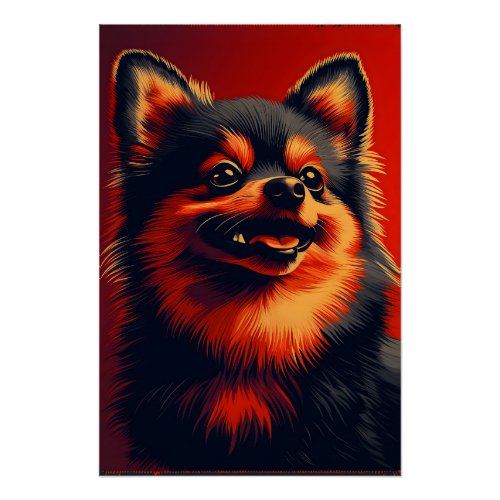 Retro Pomeranian Poster