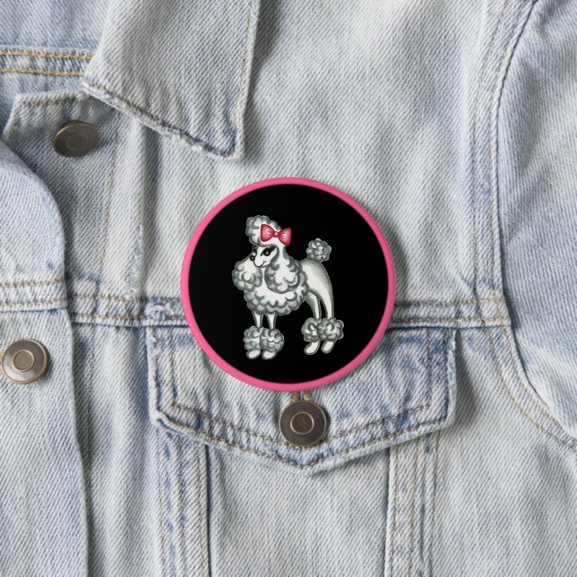 Retro Poodle Button (In Situ)