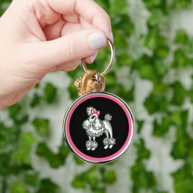 Retro Poodle Keychain (Hand)