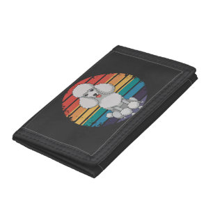 Retro Poodle Lover Dog Gifts for Poodle Owners Men Tri-fold Wallet