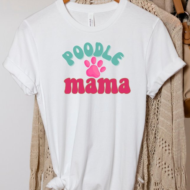 Retro Poodle Mama Dog Print T-Shirt (Creator Uploaded)