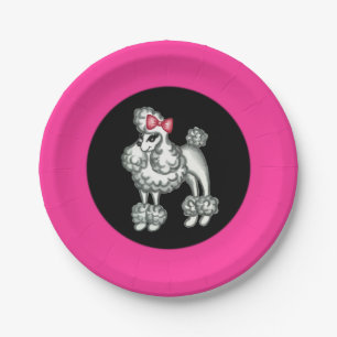 Retro Poodle Party Paper Plates