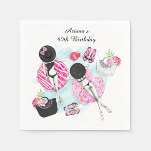 Retro Pool Girls 40th Birthday  Napkins
