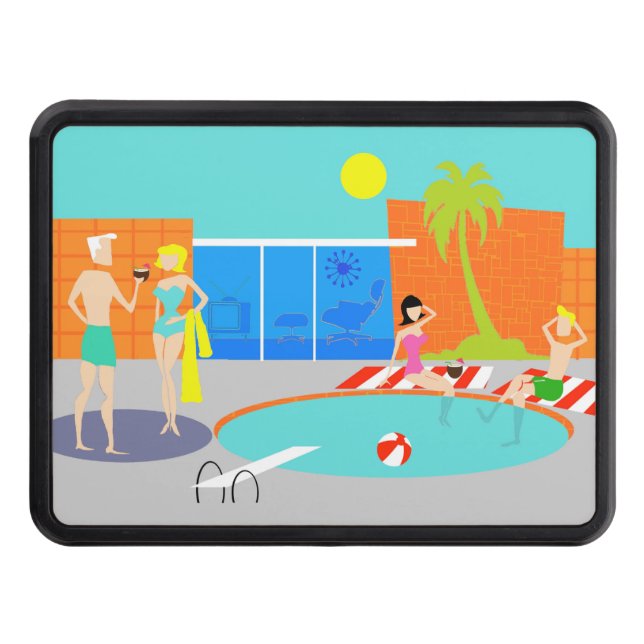 Retro Pool Party Hitch Cover (Front)