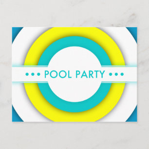 retro pool party invitation