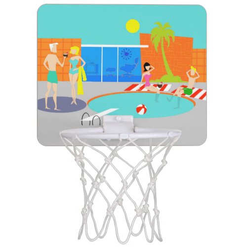 Retro Pool Party Mini Basketball Hoop