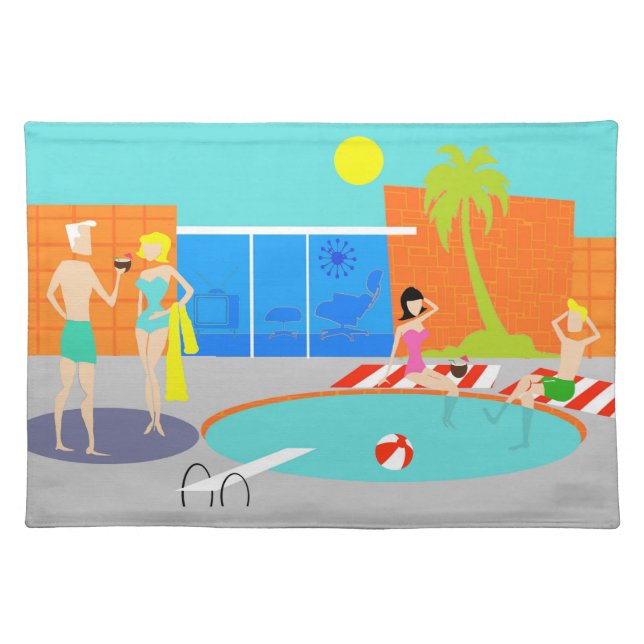 Retro Pool Party Placemat (Front)