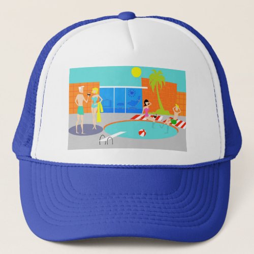 Retro Pool Party Trucker Hat