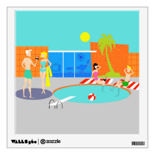 Retro Pool Party Wall Decal